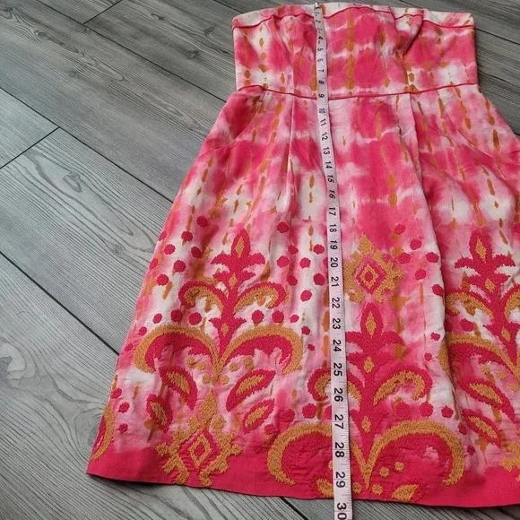 Anthropologie Beth Bowley Women's Mini Dress 4 Multicolor Silk Blend Embroidered - Picture 9 of 12